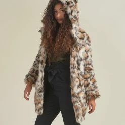 SpiritHoods LLC Clouded Leopard Classic Faux Fur Coat | Women's NIGHT TIME STYLE
