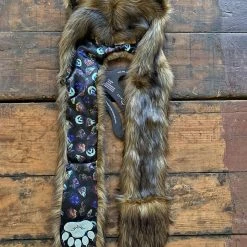 SpiritHoods LLC VIBRANT COLORS We Are All Animals Neon Grizzly Bear Faux Fur Hood | Unisex