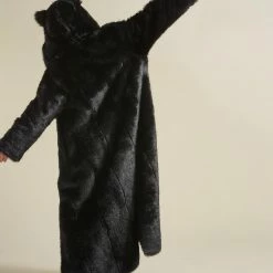 SpiritHoods LLC Black Panther Classic Faux Fur Long Coat | Men's