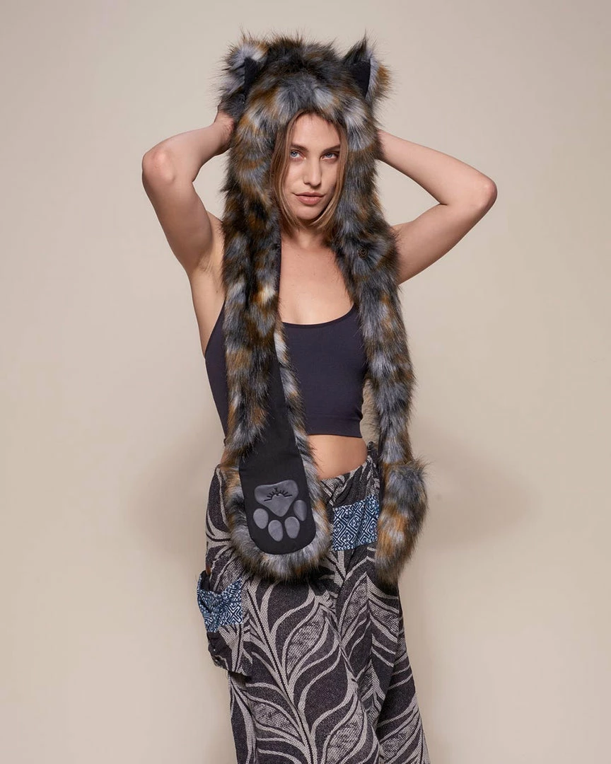 SpiritHoods LLC Brindle Wolf Collector Edition Faux Fur Hood 1 SpiritHoods LLC Brindle Wolf Collector Edition Faux Fur Hood