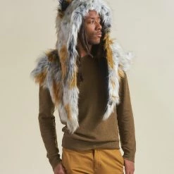 SpiritHoods LLC Arctic Fox Collector Edition Faux Fur Shawl | Men's DAY TIME STYLE