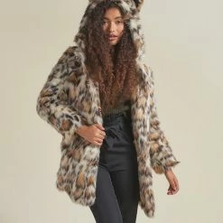 SpiritHoods LLC Clouded Leopard Classic Faux Fur Coat | Women's NIGHT TIME STYLE