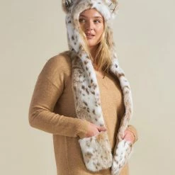 SpiritHoods LLC Siberian Snow Leopard Faux Fur Hood | Women's