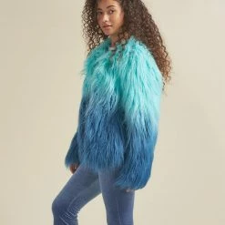 SpiritHoods LLC Sea Alpaca Faux Fur Bomber Jacket | Women's