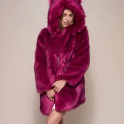 SpiritHoods LLC Love Wolf Luxe Classic Faux Fur Coat | Women's COLORFUL PARTY ANIMALS