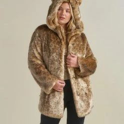 SpiritHoods African Golden Cat Luxe Classic Faux Fur Coat | Women's NIGHT TIME STYLE