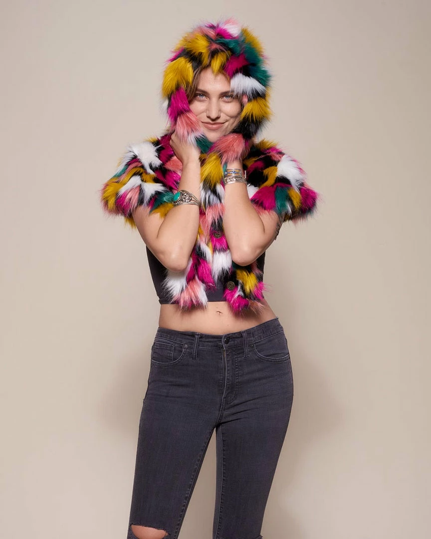 SpiritHoods LLC Rainbow Butterfly Hooded Faux Fur Shawl | Women's 4 SpiritHoods LLC Rainbow Butterfly Hooded Faux Fur Shawl | Women's