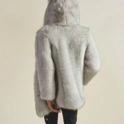 SpiritHoods LLC Arctic Wolf Luxe Classic Faux Fur Coat | Men's NIGHT TIME STYLE