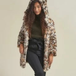 SpiritHoods LLC Clouded Leopard Classic Faux Fur Coat | Women's NIGHT TIME STYLE