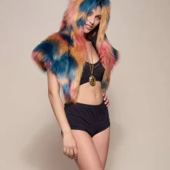 SpiritHoods LLC DAY TIME STYLE American Swallow Collector Edition Faux Fur Shawl