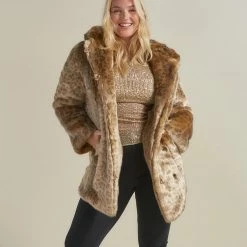SpiritHoods African Golden Cat Luxe Classic Faux Fur Coat | Women's NIGHT TIME STYLE