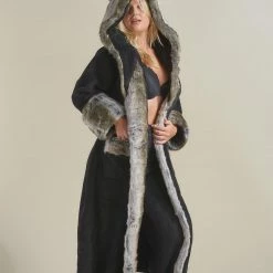 SpiritHoods LLC Grey Wolf Classic Faux Fur Robe | Women's CUDDLE TIME