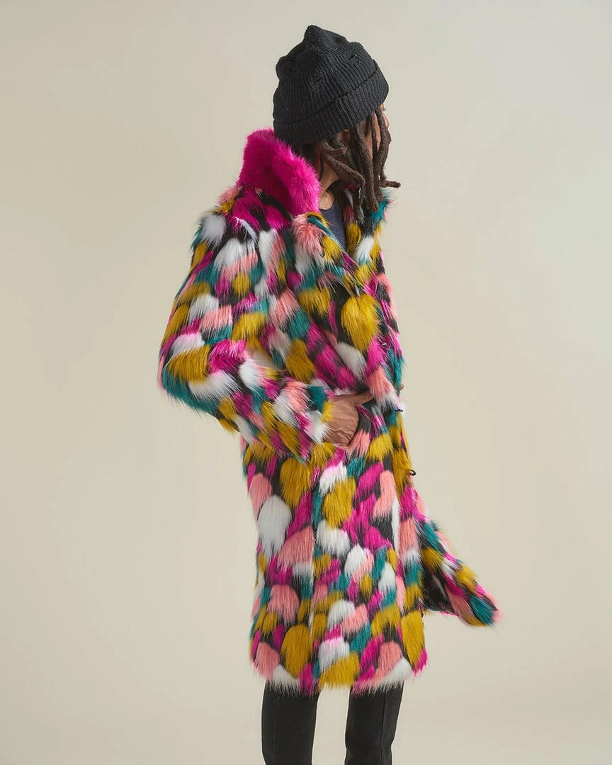 SpiritHoods LLC COLORFUL PARTY ANIMALS Rainbow Butterfly Calf Length Faux Fur Coat | Men's 6 SpiritHoods LLC COLORFUL PARTY ANIMALS Rainbow Butterfly Calf Length Faux Fur Coat | Men's