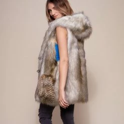 SpiritHoods LLC Alaskan Hawk Hooded Faux Fur Vest | Women's DAY TIME STYLE