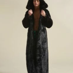 SpiritHoods LLC Black Panther Classic Faux Fur Long Coat | Men's