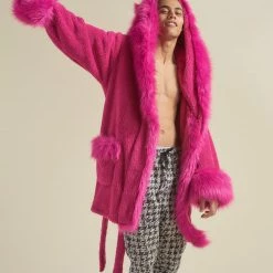 SpiritHoods LLC Lipstick Wolf Classic Short Faux Fur Robe | Men's NEW 14 SpiritHoods LLC Lipstick Wolf Classic Short Faux Fur Robe | Men's NEW