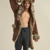SpiritHoods LLC Leopard Classic Short Faux Fur Robe | Men's