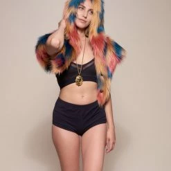 SpiritHoods LLC DAY TIME STYLE American Swallow Collector Edition Faux Fur Shawl