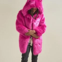 SpiritHoods LLC Lipstick Wolf Classic Collector Edition Faux Fur Coat | Men's COLORFUL PARTY ANIMALS