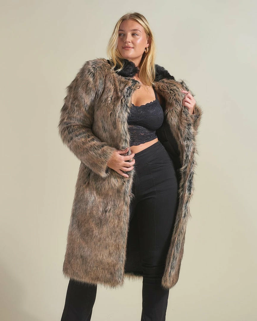 SpiritHoods LLC NIGHT TIME STYLE Dire Wolf Faux Fur Calf Length Coat | Women's 6 SpiritHoods LLC NIGHT TIME STYLE Dire Wolf Faux Fur Calf Length Coat | Women's