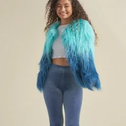 SpiritHoods LLC Sea Alpaca Faux Fur Bomber Jacket | Women's
