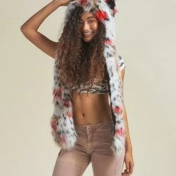 SpiritHoods LLC Strawberry Leopard Collector Edition Faux Fur Hood | Women's FESTIVAL