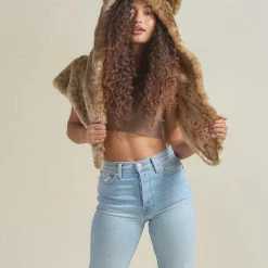 SpiritHoods LLC African Golden Cat Luxe Faux Fur Collector Edition Shawl | Women's