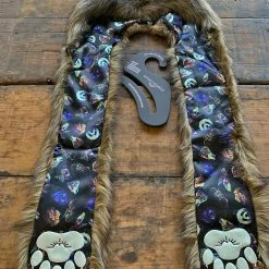 SpiritHoods LLC VIBRANT COLORS We Are All Animals Neon Grizzly Bear Faux Fur Hood | Unisex