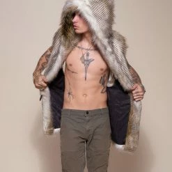 SpiritHoods LLC Alaskan Hawk Hooded Faux Fur Vest | Men's DAY TIME STYLE