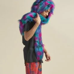 SpiritHoods LLC Northern Lights Calico Leopard CE Faux Fur Hood | Men's