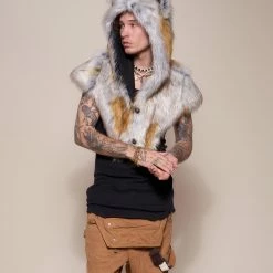 SpiritHoods LLC Arctic Fox Collector Edition Faux Fur Shawl | Men's DAY TIME STYLE