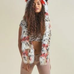 SpiritHoods LLC Strawberry Leopard Collector Edition Faux Fur Hood | Women's FESTIVAL