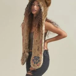 SpiritHoods LLC African Golden Cat Luxe Faux Fur Collector Edition Hood | Women's
