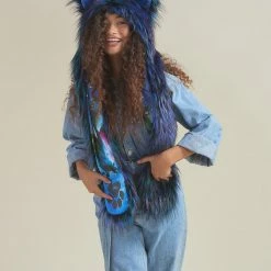 SpiritHoods LLC Artist Edition Lora Zombie Galaxy Cat Faux Fur Hood | Women's DAY TIME STYLE