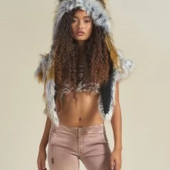 SpiritHoods LLC Arctic Fox Collector Edition Faux Fur Shawl | Women's