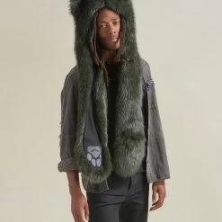 SpiritHoods LLC Forest Wolf Luxe Collector Edition Faux Fur Hood | Men's