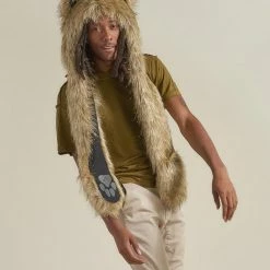 SpiritHoods LLC Glitter Sun Wolf Collector Edition Faux Fur Hood | Men's DAY TIME STYLE