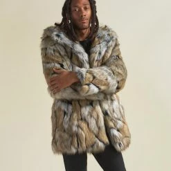 SpiritHoods LLC Wolverine Hooded Faux Fur Coat | Men's
