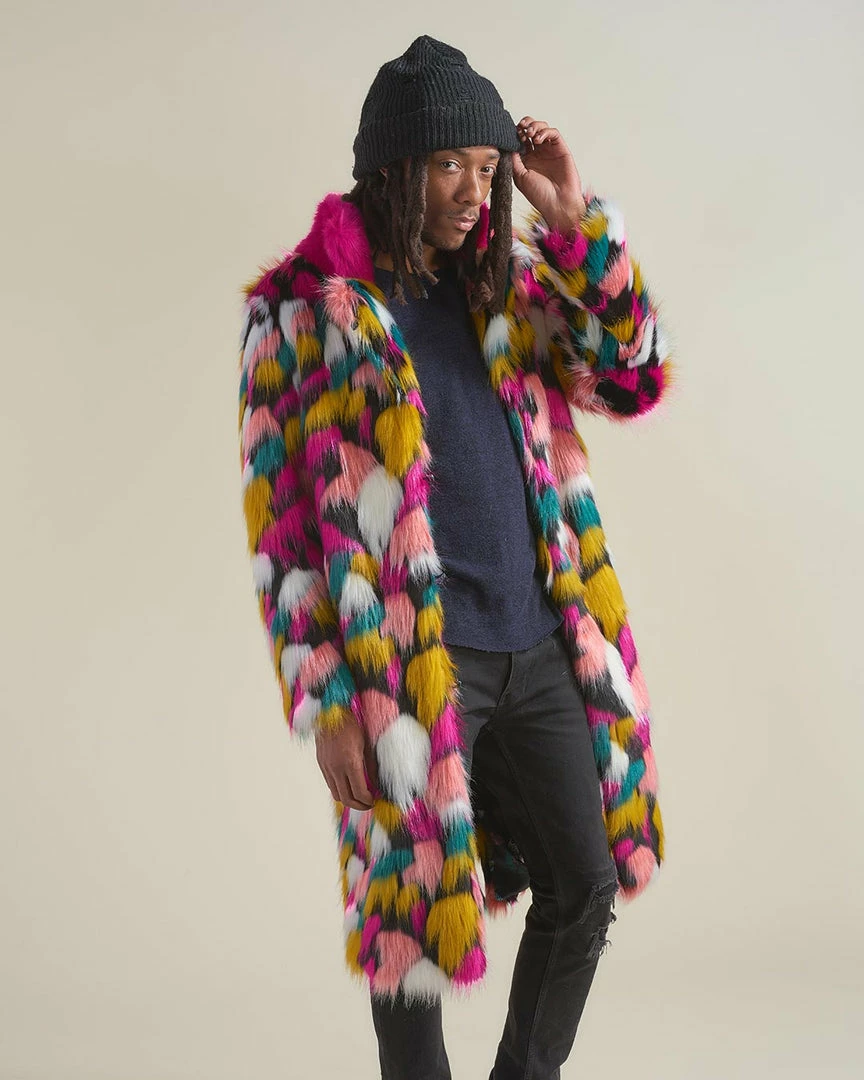 SpiritHoods LLC COLORFUL PARTY ANIMALS Rainbow Butterfly Calf Length Faux Fur Coat | Men's 3 SpiritHoods LLC COLORFUL PARTY ANIMALS Rainbow Butterfly Calf Length Faux Fur Coat | Men's