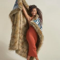 SpiritHoods LLC Golden Jackal Collector Edition Faux Fur Throw