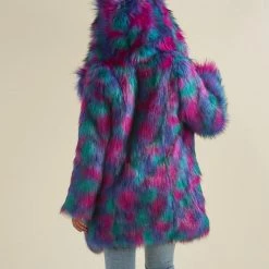 SpiritHoods LLC Northern Lights Calico Leopard Classic Faux Fur Coat | Women's