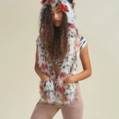 SpiritHoods LLC Strawberry Leopard Collector Edition Faux Fur Hood | Women's FESTIVAL
