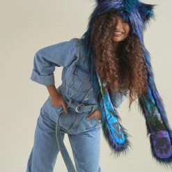 SpiritHoods LLC Artist Edition Lora Zombie Galaxy Cat Faux Fur Hood | Women's DAY TIME STYLE