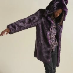 SpiritHoods LLC Midnight Wolf Luxe Classic Faux Fur Coat | Men's PREMIUM DESIGNS