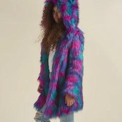 SpiritHoods LLC Northern Lights Calico Leopard Classic Faux Fur Coat | Women's