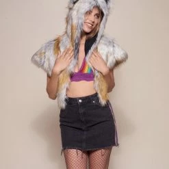 SpiritHoods LLC Arctic Fox Collector Edition Faux Fur Shawl | Women's