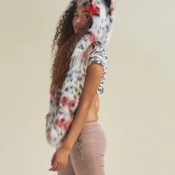 SpiritHoods LLC Strawberry Leopard Collector Edition Faux Fur Hood | Women's FESTIVAL