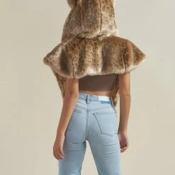 SpiritHoods LLC African Golden Cat Luxe Faux Fur Collector Edition Shawl | Women's