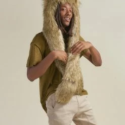 SpiritHoods LLC Glitter Sun Wolf Collector Edition Faux Fur Hood | Men's DAY TIME STYLE