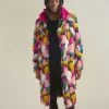 SpiritHoods LLC COLORFUL PARTY ANIMALS Rainbow Butterfly Calf Length Faux Fur Coat | Men's